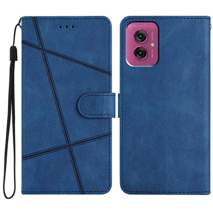 For Motorola Moto G55 5G Case Crazy Horse Texture PU Leather Wallet Stand Phone Cover - Blue