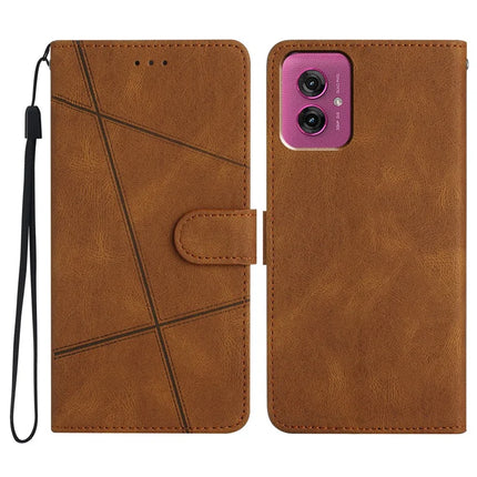 For Motorola Moto G55 5G Case Crazy Horse Texture PU Leather Wallet Stand Phone Cover - Brown