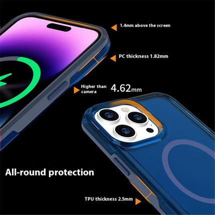 For iPhone 16 Pro Max Back Cover Skin Touch Frosted Semi-Transparent Magnetic Phone Case