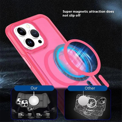 For iPhone 16 Pro Max Back Cover Skin Touch Frosted Semi-Transparent Magnetic Phone Case