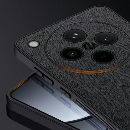 For Oppo Find X8 Pro 5G Case Wood Texture PU Leather Coated PC+TPU Phone Cover