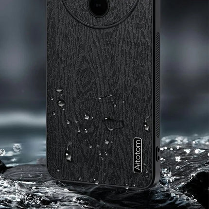 For Oppo Find X8 Pro 5G Case Wood Texture PU Leather Coated PC+TPU Phone Cover