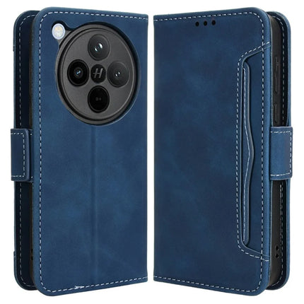 For Oppo Find X8 5G Leather Case Phone Wallet Cover with Multiple Card Slots - Blue