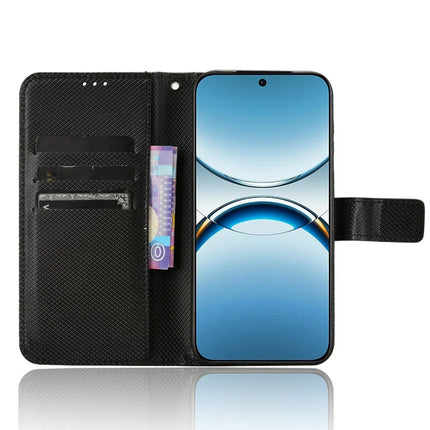 For Oppo Find X8 5G Case PU Leather Diamond Texture Wallet Phone Cover