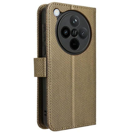For Oppo Find X8 5G Case PU Leather Diamond Texture Wallet Phone Cover