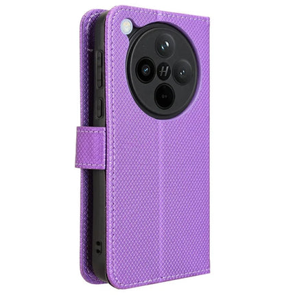 For Oppo Find X8 5G Case PU Leather Diamond Texture Wallet Phone Cover