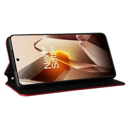 For OnePlus 13 Wallet Case Rhombus Imprinted Leather Phone Cover