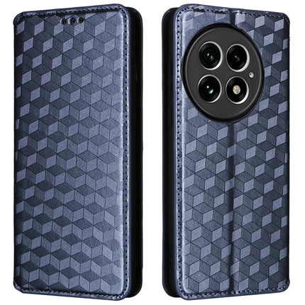 For OnePlus 13 Wallet Case Rhombus Imprinted Leather Phone Cover - Blue