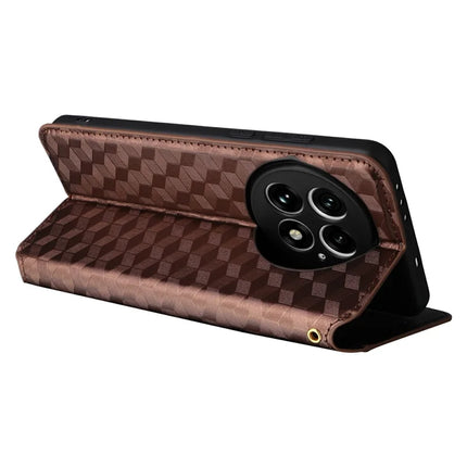 For OnePlus 13 Wallet Case Rhombus Imprinted Leather Phone Cover