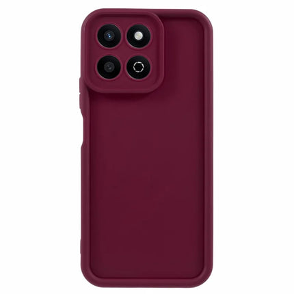 For Honor X7c 4G / 200 Smart 5G / Play 60 Plus 5G Case Grooved Design TPU Anti-Slip Phone Cover - Red