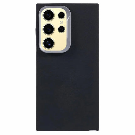 For Samsung Galaxy S23 Ultra Case Leather Textured TPU Shockproof Phone Cover - Black