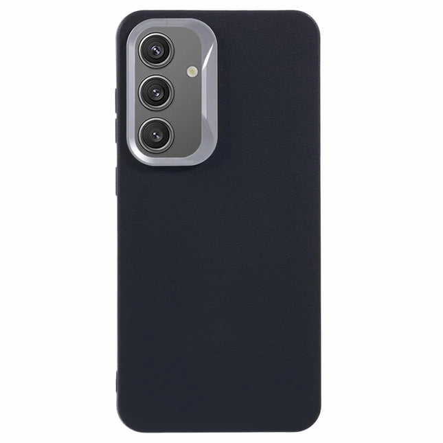 For Samsung Galaxy S23 FE Case Leather Textured TPU Shockproof Phone Cover - Black