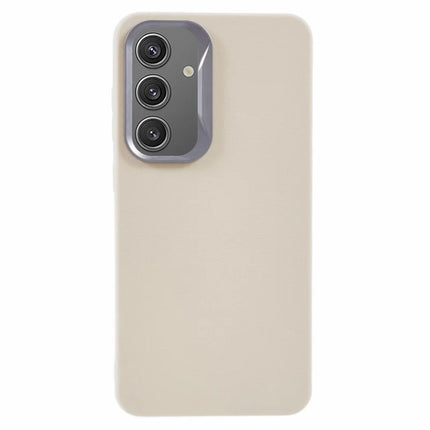 For Samsung Galaxy S23 FE Case Leather Textured TPU Shockproof Phone Cover - White