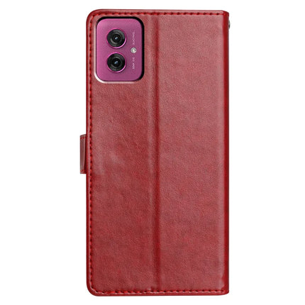 For Motorola Moto G55 5G Leather Case Wallet Stand Phone Cover with Handy Strap
