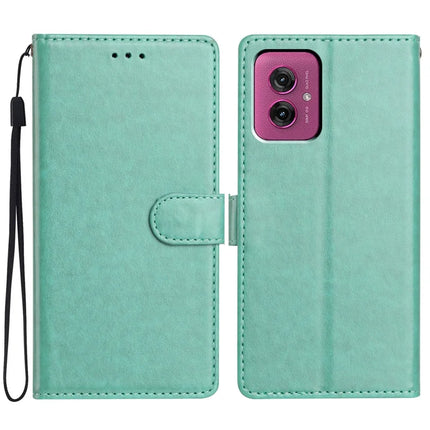 For Motorola Moto G55 5G Leather Case Wallet Stand Phone Cover with Handy Strap - Green