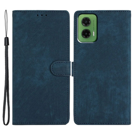 For Motorola Moto G35 5G Case with Card Clots Skin-Touch PU Leather Phone Cover Stand - Blue