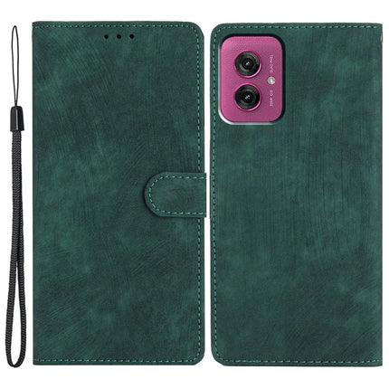 For Motorola Moto G55 5G Case with Card Clots Skin-Touch PU Leather Phone Cover Stand - Green
