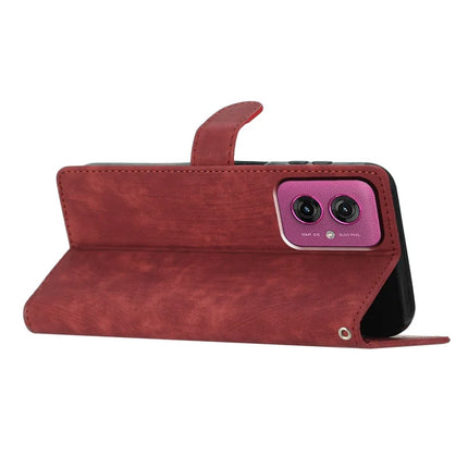 For Motorola Moto G55 5G Case with Card Clots Skin-Touch PU Leather Phone Cover Stand