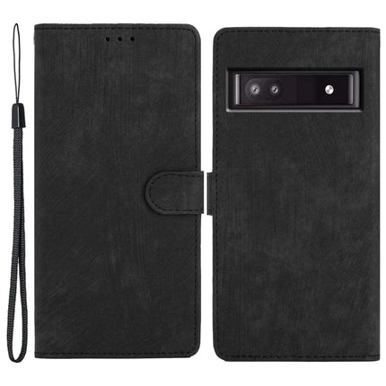 For Google Pixel 9a Case with Card Clots Skin-Touch PU Leather Phone Cover Stand - Black