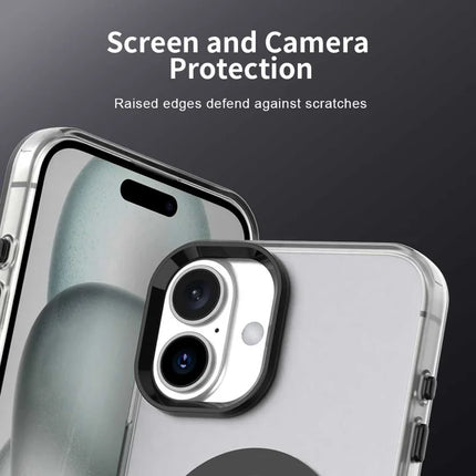 For iPhone 16 Plus Case Compatible with MagSafe Color Splicing IMD TPU+PET+PC Mobile Cover