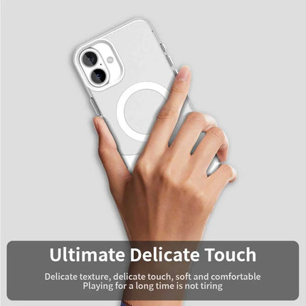 For iPhone 16 Plus Case Compatible with MagSafe Color Splicing IMD TPU+PET+PC Mobile Cover