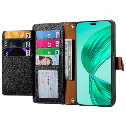RFID Blocking Case For Honor X7c 4G / 200 Smart 5G / Play 60 Plus 5G Zipper Pocket Leather Wallet Phone Cover