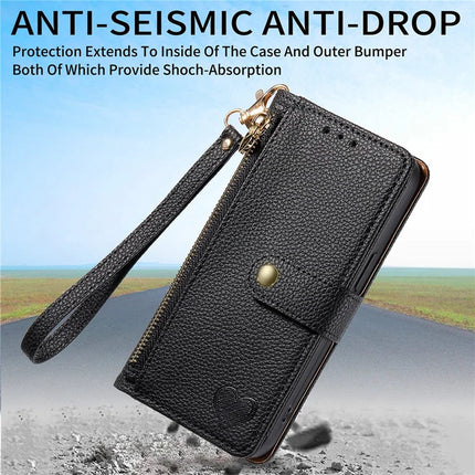RFID Blocking Case For Honor X7c 4G / 200 Smart 5G / Play 60 Plus 5G Zipper Pocket Leather Wallet Phone Cover