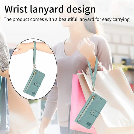 RFID Blocking Case For Honor X7c 4G / 200 Smart 5G / Play 60 Plus 5G Zipper Pocket Leather Wallet Phone Cover