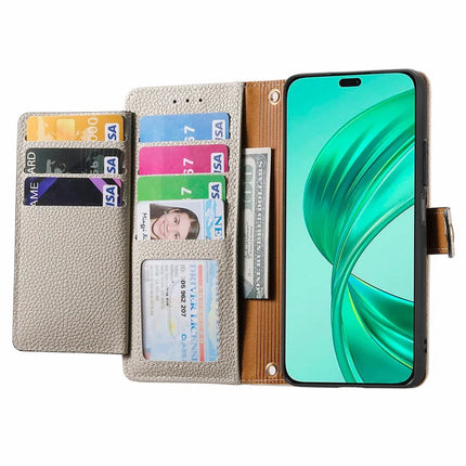 RFID Blocking Case For Honor X7c 4G / 200 Smart 5G / Play 60 Plus 5G Zipper Pocket Leather Wallet Phone Cover