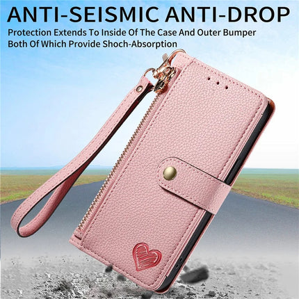 RFID Blocking Case For Honor X7c 4G / 200 Smart 5G / Play 60 Plus 5G Zipper Pocket Leather Wallet Phone Cover
