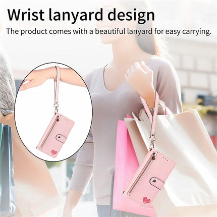 RFID Blocking Case For Honor X7c 4G / 200 Smart 5G / Play 60 Plus 5G Zipper Pocket Leather Wallet Phone Cover