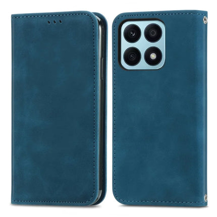 For Honor 200 Smart 5G / X7c 4G / Play 60 Plus 5G Case Skin Touch Feeling Leather Card Holder Phone Cover Magnetic Absorption - Dark Blue