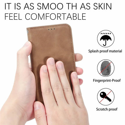 For Honor 200 Smart 5G / X7c 4G / Play 60 Plus 5G Case Skin Touch Feeling Leather Card Holder Phone Cover Magnetic Absorption