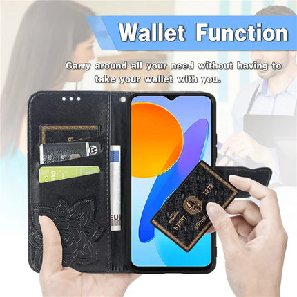 Case For Honor X7c 4G / 200 Smart 5G / Play 60 Plus 5G PU Leather Wallet Phone Cover Butterfly Pattern