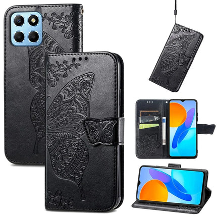 Case For Honor X7c 4G / 200 Smart 5G / Play 60 Plus 5G PU Leather Wallet Phone Cover Butterfly Pattern