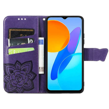 Case For Honor X7c 4G / 200 Smart 5G / Play 60 Plus 5G PU Leather Wallet Phone Cover Butterfly Pattern