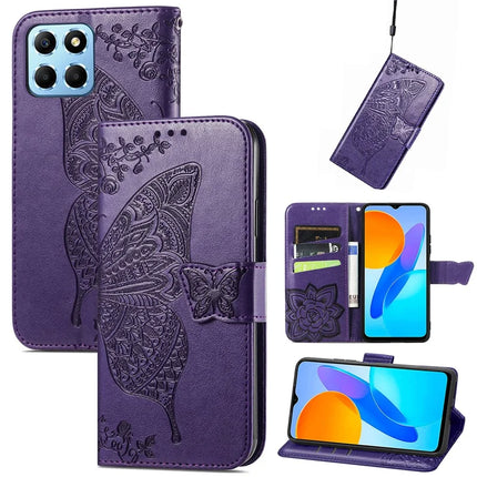 Case For Honor X7c 4G / 200 Smart 5G / Play 60 Plus 5G PU Leather Wallet Phone Cover Butterfly Pattern