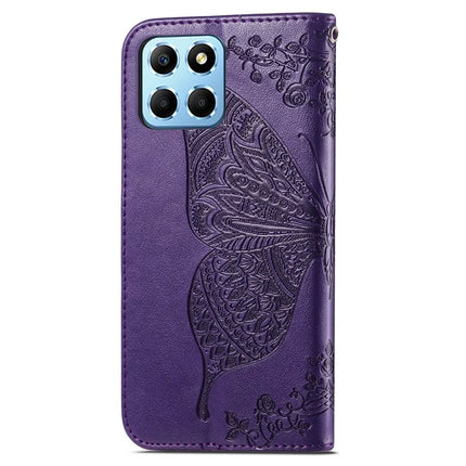 Case For Honor X7c 4G / 200 Smart 5G / Play 60 Plus 5G PU Leather Wallet Phone Cover Butterfly Pattern