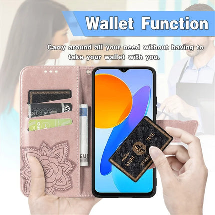 Case For Honor X7c 4G / 200 Smart 5G / Play 60 Plus 5G PU Leather Wallet Phone Cover Butterfly Pattern
