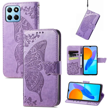 Case For Honor X7c 4G / 200 Smart 5G / Play 60 Plus 5G PU Leather Wallet Phone Cover Butterfly Pattern