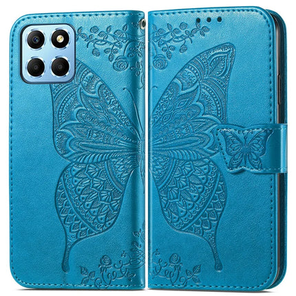 Case For Honor X7c 4G / 200 Smart 5G / Play 60 Plus 5G PU Leather Wallet Phone Cover Butterfly Pattern - Blue