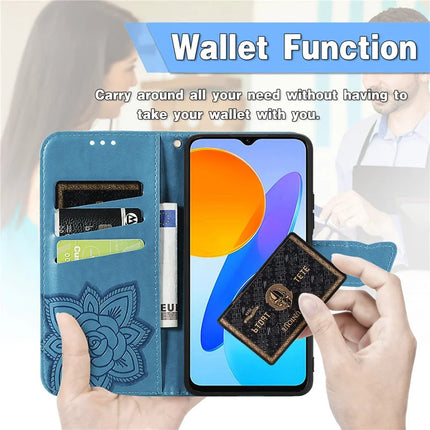 Case For Honor X7c 4G / 200 Smart 5G / Play 60 Plus 5G PU Leather Wallet Phone Cover Butterfly Pattern