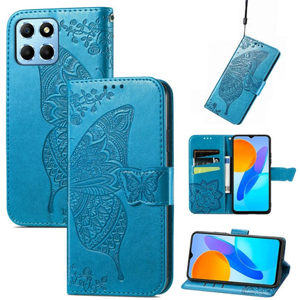 Case For Honor X7c 4G / 200 Smart 5G / Play 60 Plus 5G PU Leather Wallet Phone Cover Butterfly Pattern