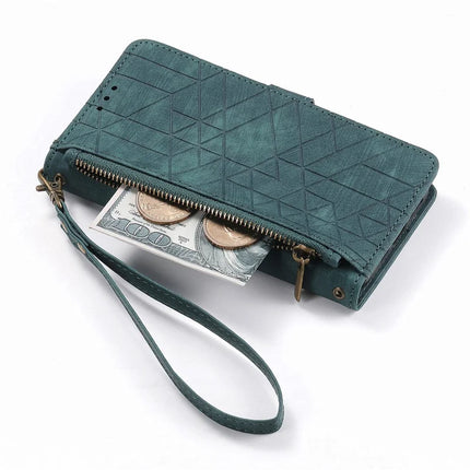 Case For Honor X7c 4G / 200 Smart 5G / Play 60 Plus 5G Zipper Wallet Geometry Lines Leather Phone Cover