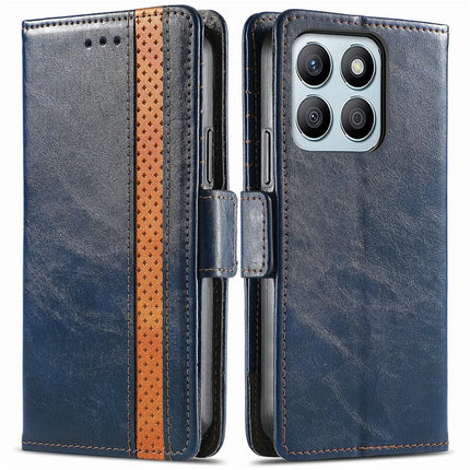 CASENEO 002 Series Case For Honor X7c 4G / 200 Smart 5G / Play 60 Plus 5G Stand Wallet Splicing PU Leather Cover - Blue