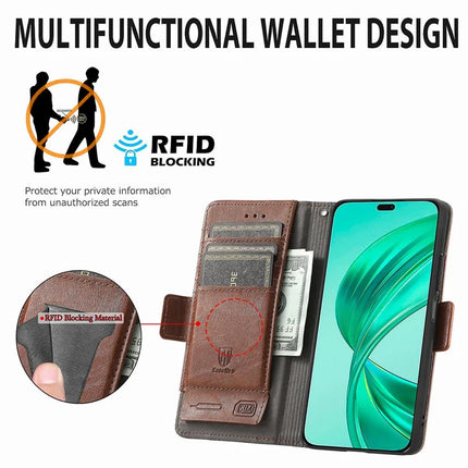 CASENEO 002 Series Case For Honor X7c 4G / 200 Smart 5G / Play 60 Plus 5G Stand Wallet Splicing PU Leather Cover