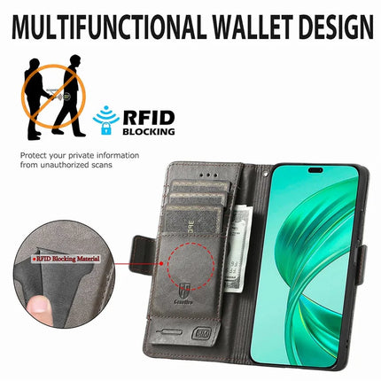 CASENEO 002 Series Case For Honor X7c 4G / 200 Smart 5G / Play 60 Plus 5G Stand Wallet Splicing PU Leather Cover
