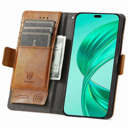 CASENEO 002 Series Case For Honor X7c 4G / 200 Smart 5G / Play 60 Plus 5G Stand Wallet Splicing PU Leather Cover