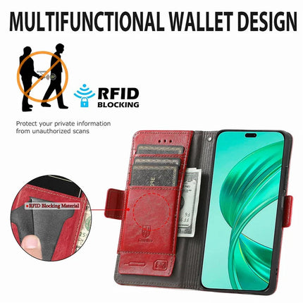 CASENEO 002 Series Case For Honor X7c 4G / 200 Smart 5G / Play 60 Plus 5G Stand Wallet Splicing PU Leather Cover