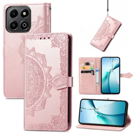 Wallet Case For Honor X7c 4G / 200 Smart 5G / Play 60 Plus 5G Mandala Flower Leather Phone Cover Stand View